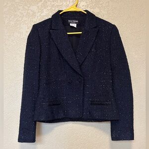 HARVE BENARD Evening Wear Sz 8, Black Blazer Jacket Women’s Sparkly Glitter